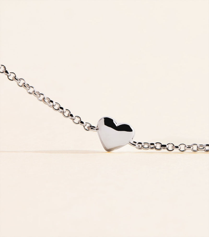 Astrid & Miyu recycled sterling silver heart bracelet, imported from the UK