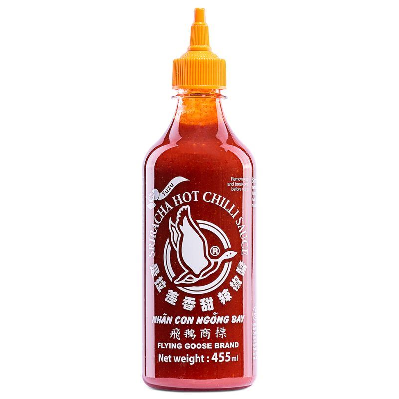 Flying Goose hot chilli sauce yuzu (British brand)