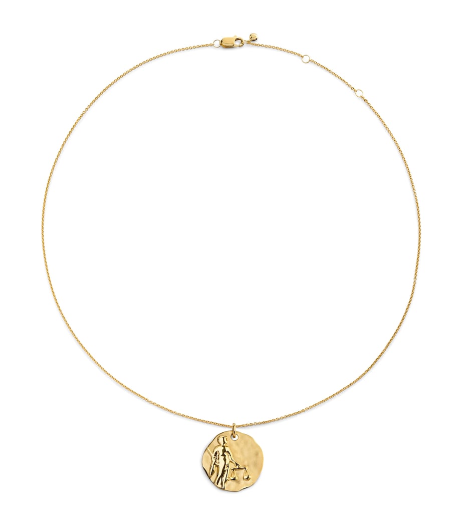 Monica Vinader gold vermeil Zodiac Libra necklace with adjustable chain (British brand)