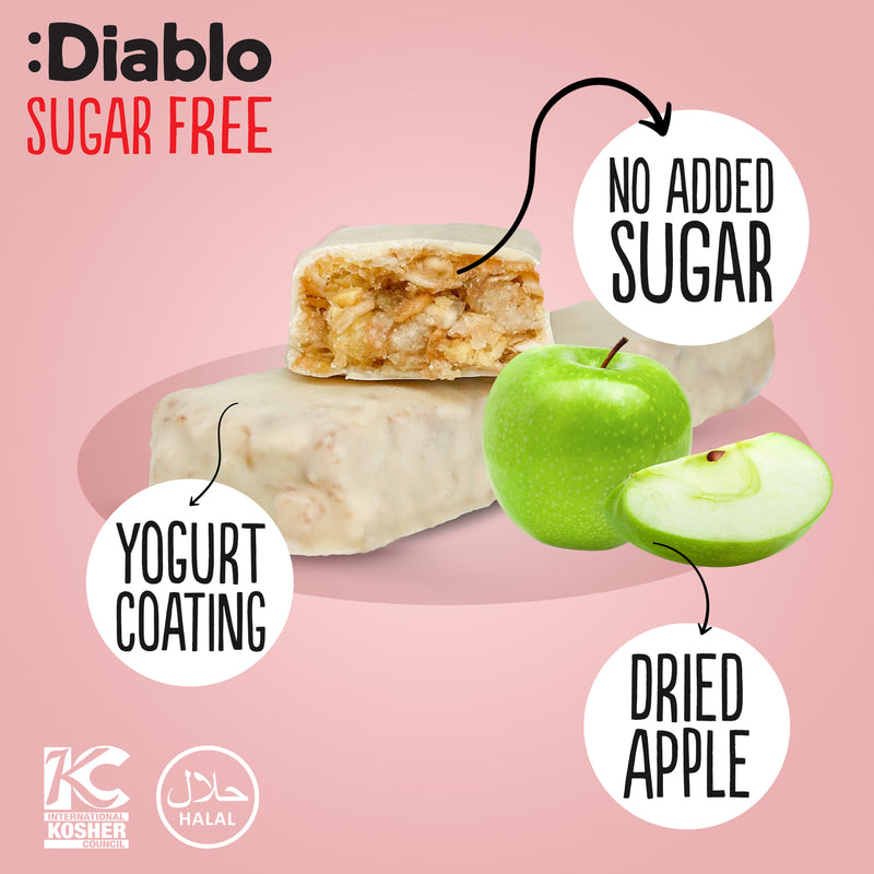 Diablo apple muesli snack bar 30g, imported from the UK
