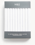 M&S antibacterial pure cotton handkerchiefs 10 pack, imported from the UK