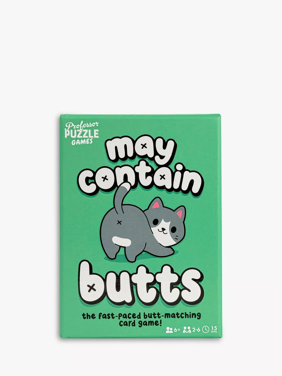 Professor Puzzle May Contain Butts card game, imported from the UK