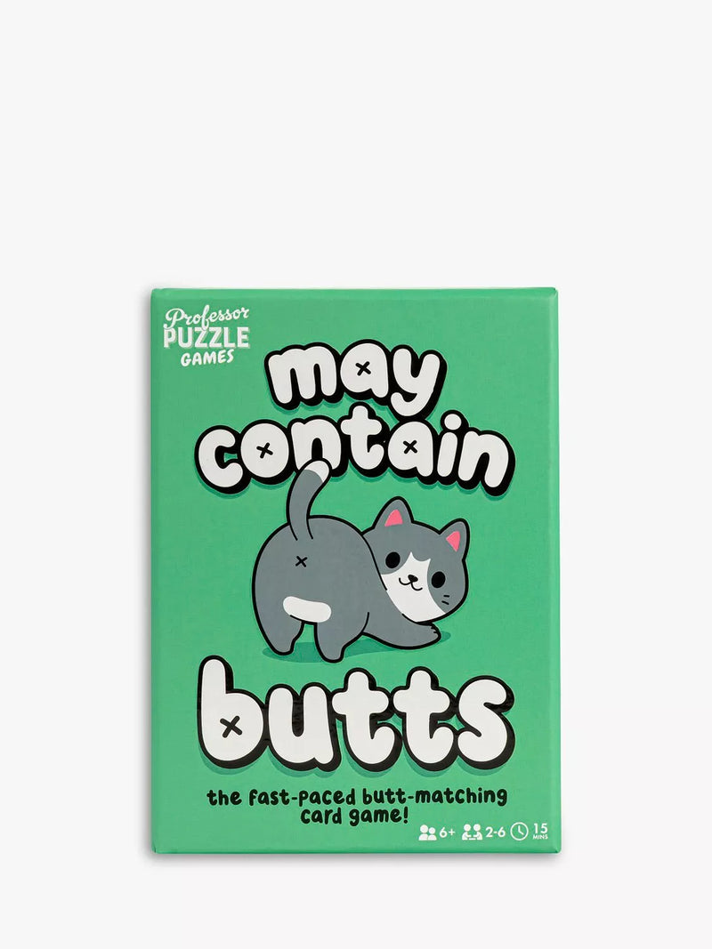 Professor Puzzle May Contain Butts card game, imported from the UK