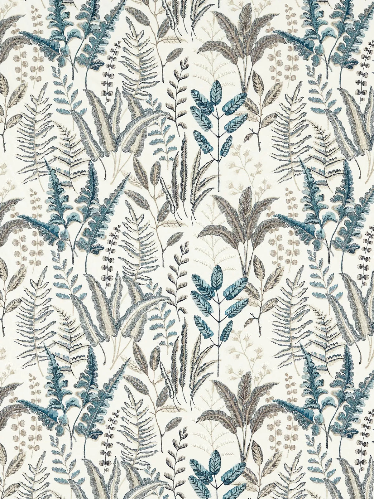 Clarke & Clarke Bracken embroidered furnishing fabric, imported from the UK
