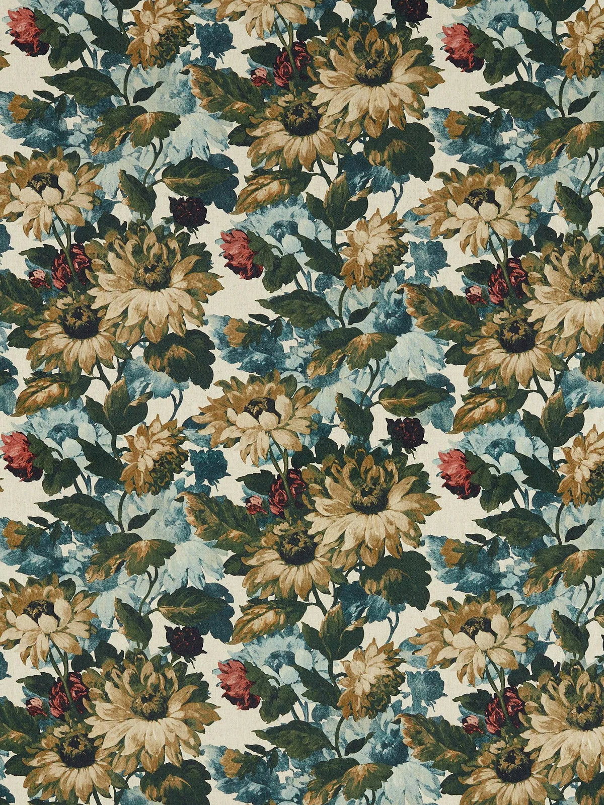 Clarke & Clarke Sunforest jacquard floral fabric 137cm (British brand)