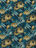 Clarke & Clarke Sunforest Velvet Furnishing Fabric, Denim/Ochre