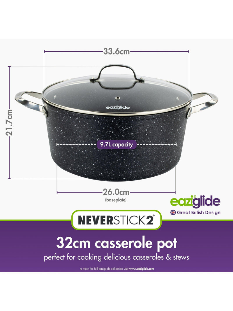 Eaziglide Neverstick2 non-stick casserole dish 24cm - British product