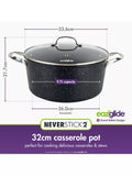 Eaziglide Neverstick2 non-stick casserole dish 24cm - British product