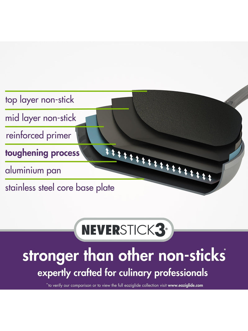 Eaziglide Neverstick3 Professional non-stick casserole 28cm - British product