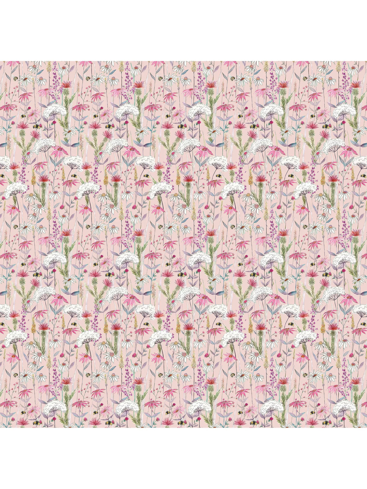 Voyage Hermione furnishing fabric floral bees 138cm (British brand)