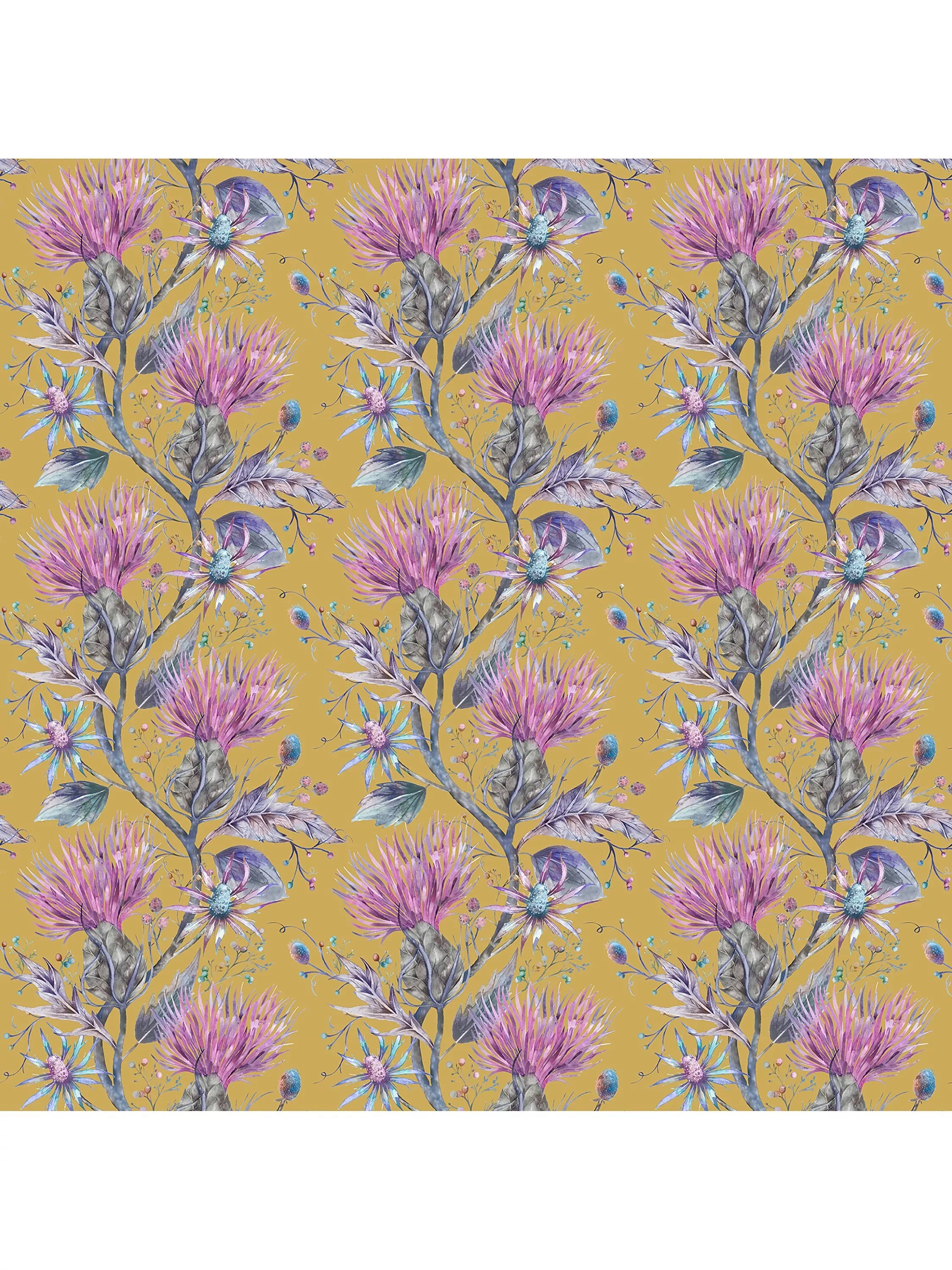 Voyage Varys furnishing fabric with thistle pattern (British brand)