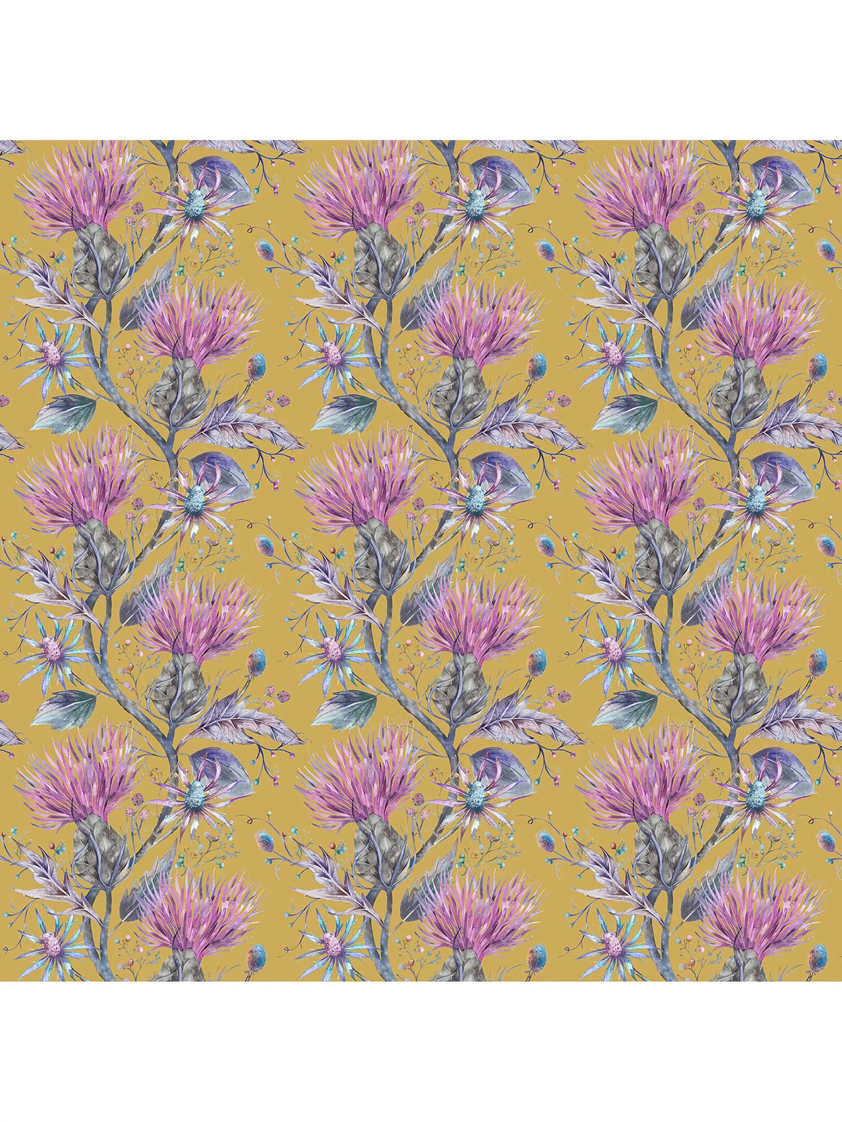 Voyage Varys furnishing fabric with thistle pattern (British brand)