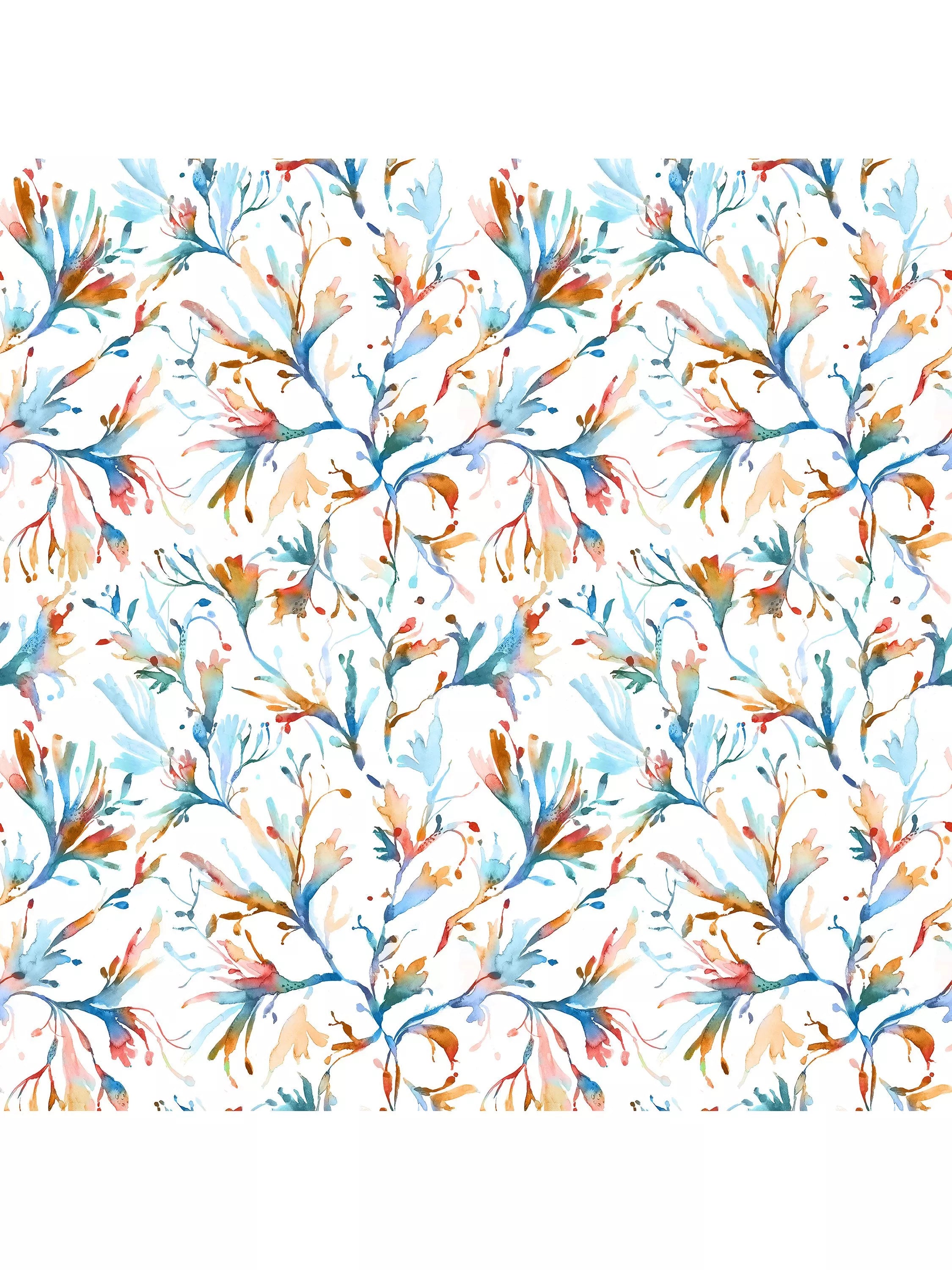 Voyage seaweed furnishing fabric woven cotton pattern (British brand)