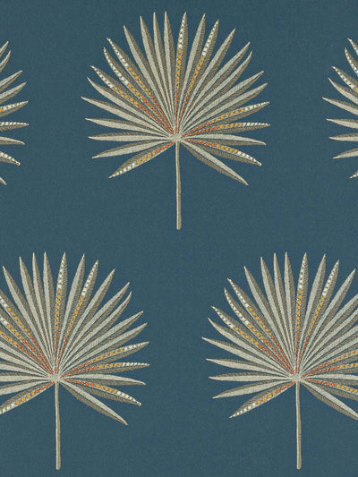 Papier peint avec motif gravé de feuilles de palmier