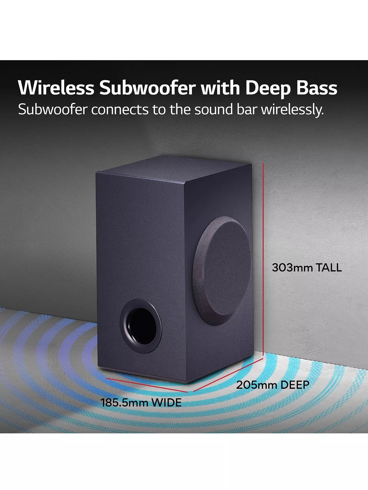 LG SQC1 soundbar with wireless subwoofer (British brand)