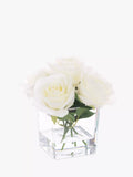 Floralsilk Artificial Rose in Cube Vase