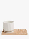 John Lewis bone china desk planter wood board, imported from the UK