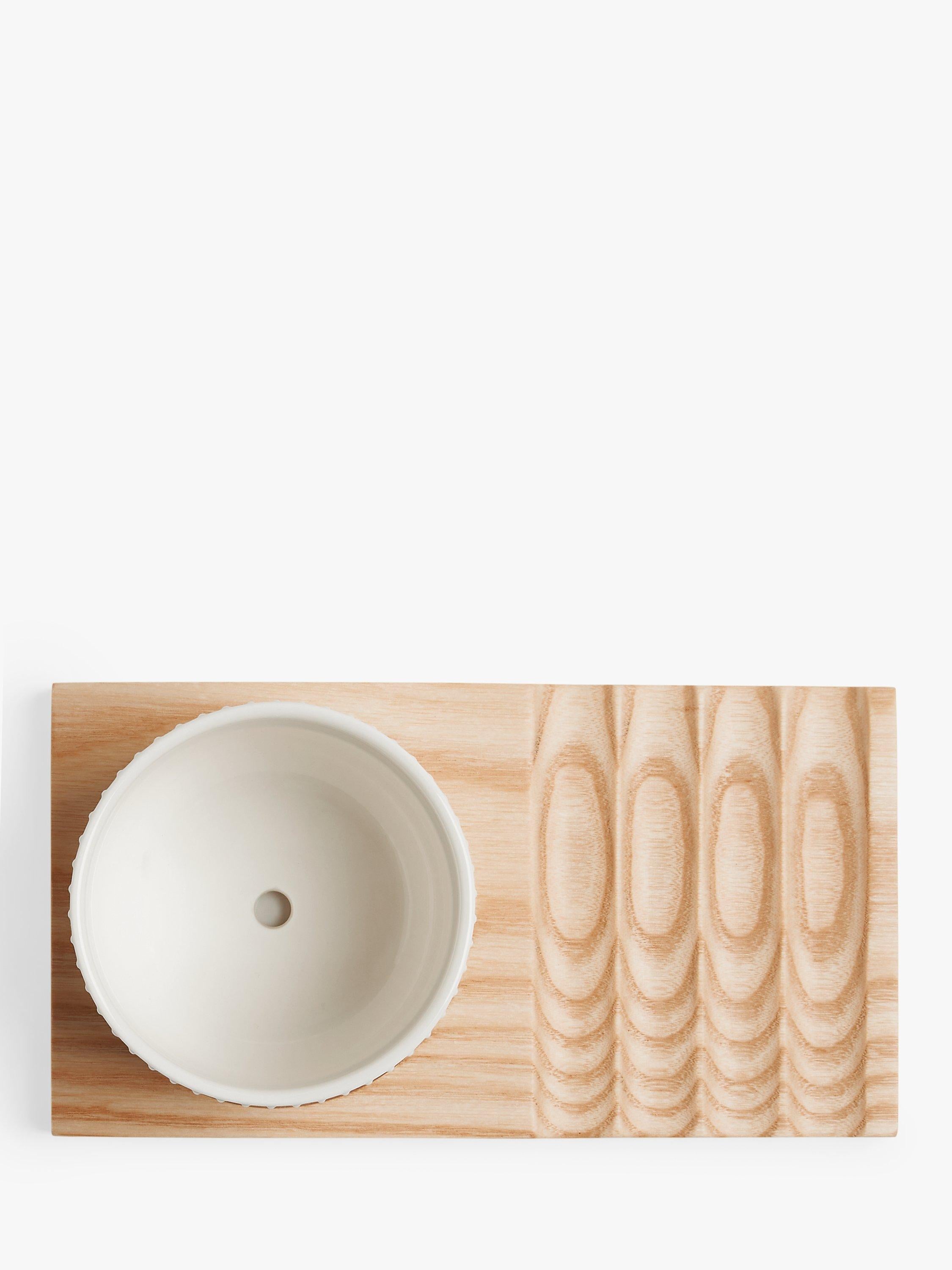 John Lewis bone china desk planter wood board, imported from the UK