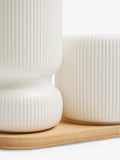 John Lewis ribbed vase set with wooden board Multi, UK version