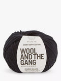 Wool And The Gang Shiny Happy Cotton Knitting and Crochet Yarn, Cinder Black,100g
