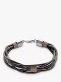 Nina B woven leather sterling silver bracelet 22cm (British brand)
