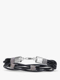 Nina B woven leather sterling silver bracelet 22cm (British brand)