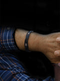 Nina B woven leather sterling silver bracelet 22cm (British brand)