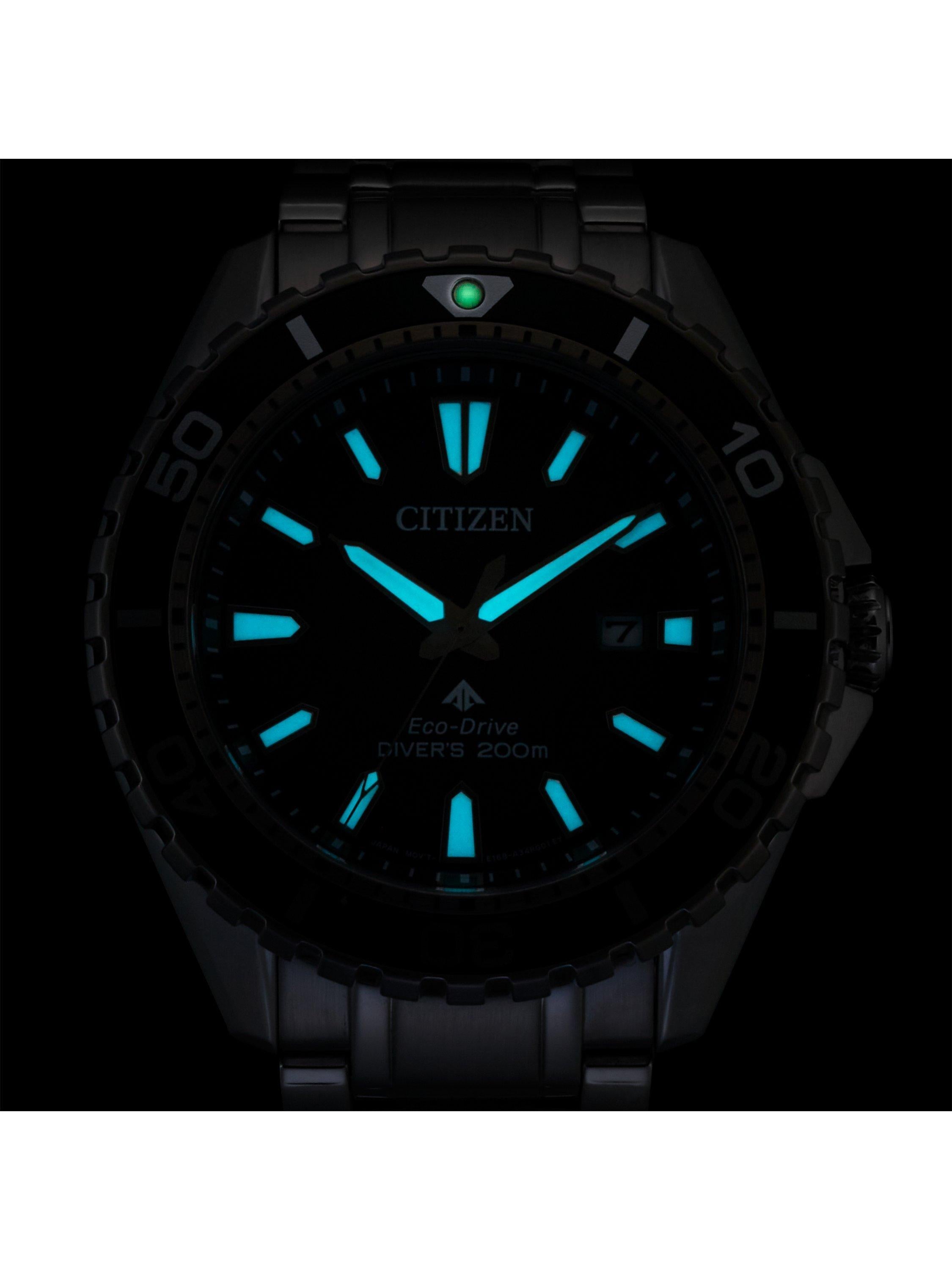 Citizen Promaster Eco-Drive dykkerklokke med grønn urskive, lenkearmbånd, UK-versjon