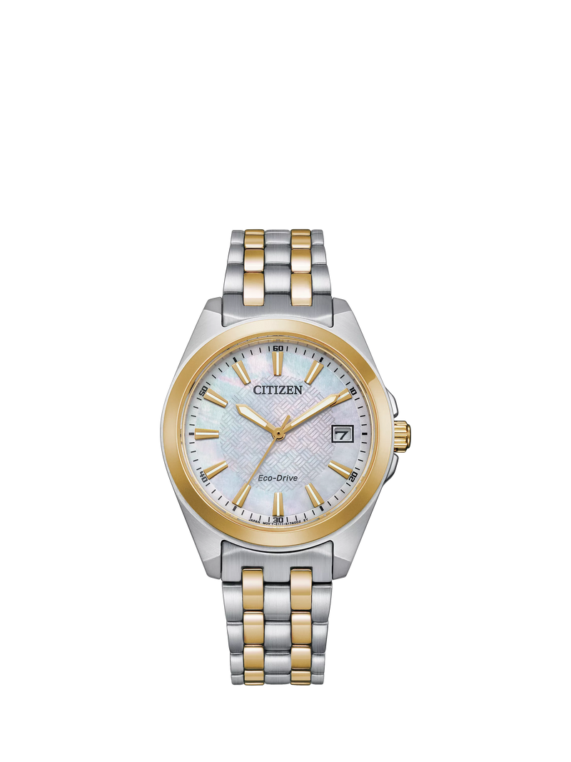 Citizen women's two-tone Eco-Drive date watch 41mm (British brand)