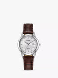 Citizen Eco-Drive date watch brown leather strap 32mm (British brand)