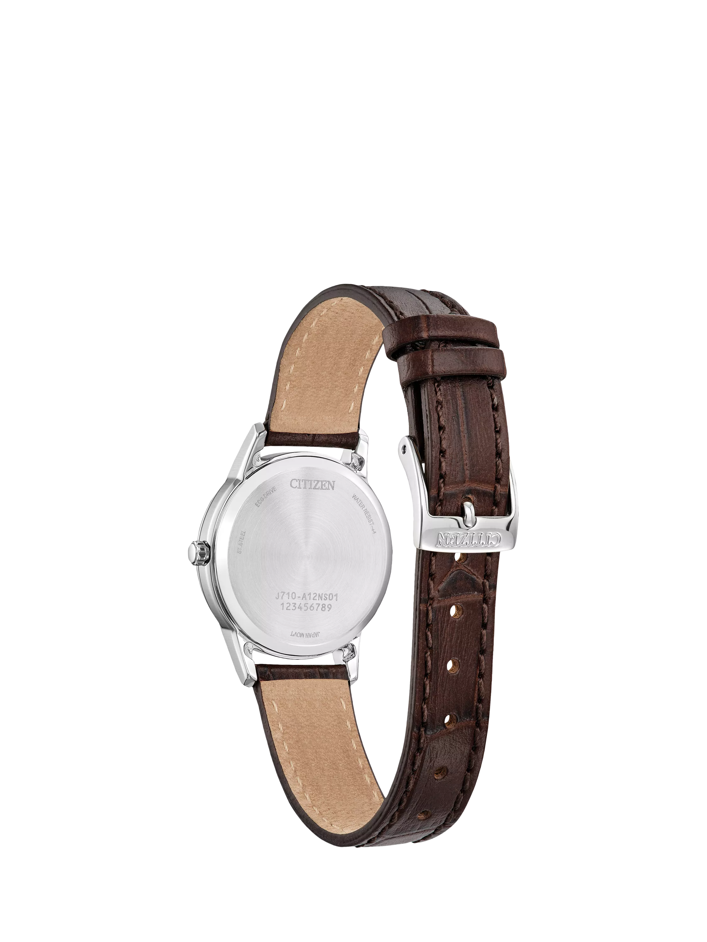 Citizen Eco-Drive date watch brown leather strap 32mm (British brand)
