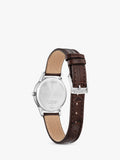 Citizen Eco-Drive date watch brown leather strap 32mm (British brand)