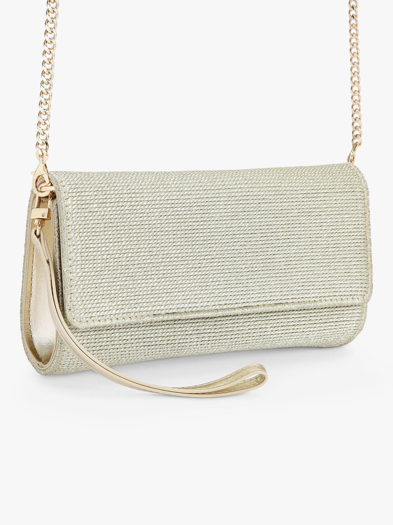 Carvela Gala gold weave clutch bag - British product