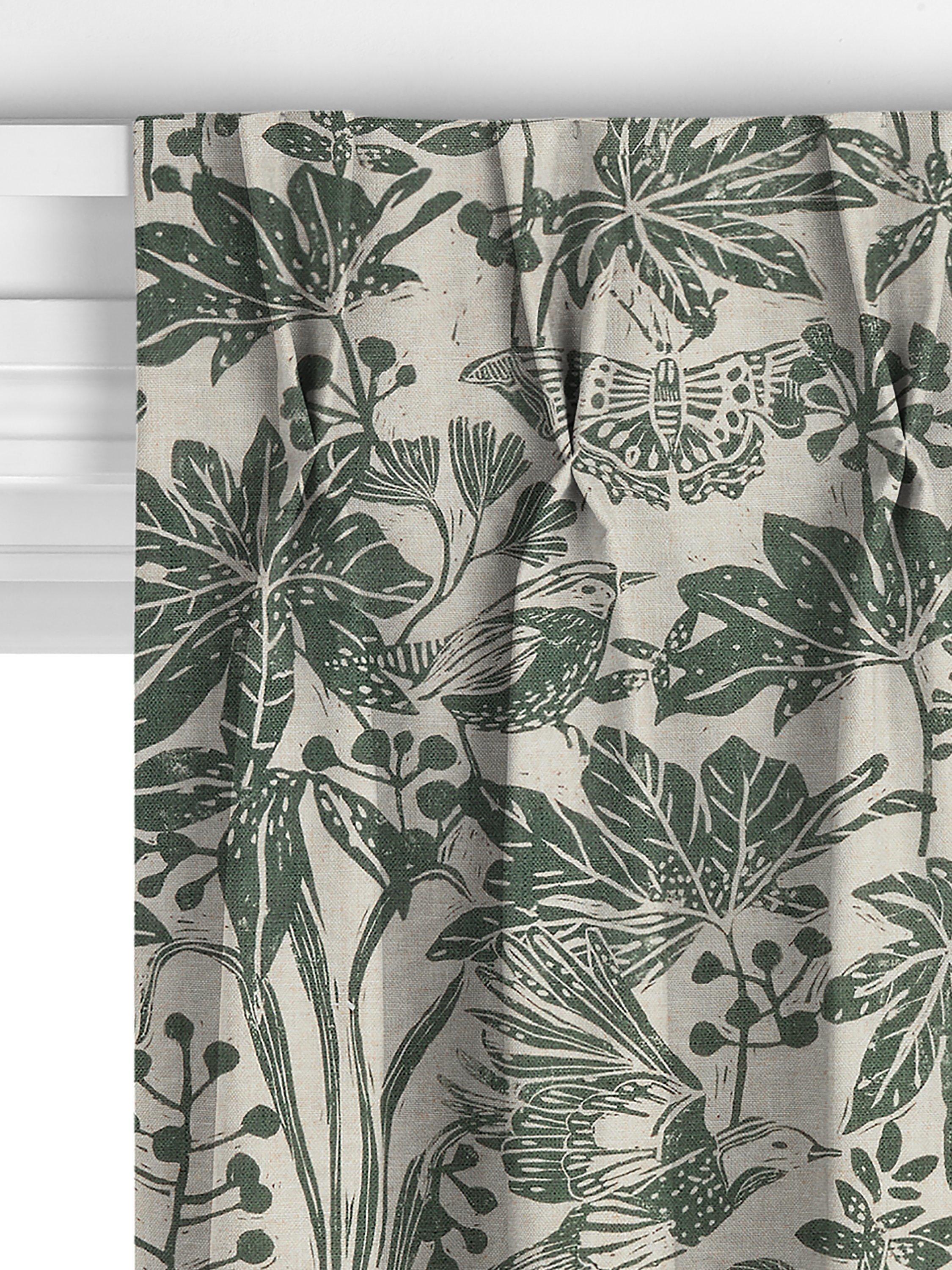 John Lewis Japonica Myrtle Green made to measure curtains, imported from the UK