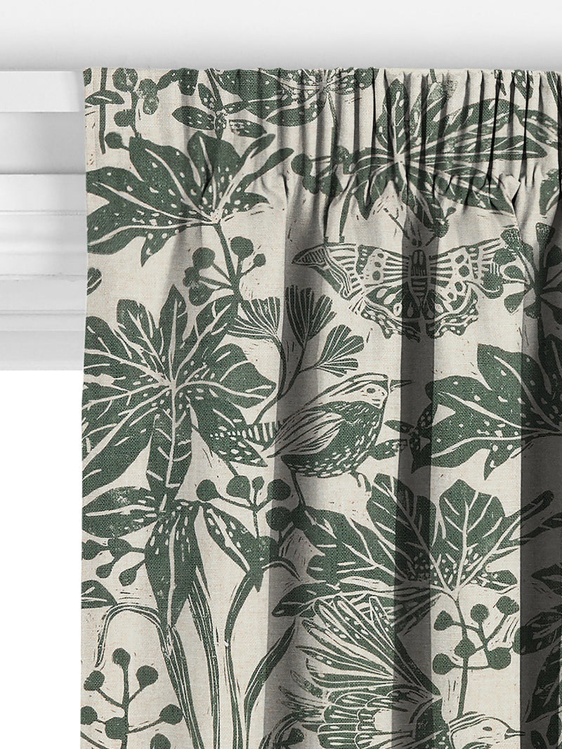 John Lewis Japonica Myrtle Green made to measure curtains, imported from the UK
