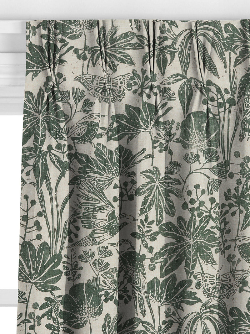 John Lewis Japonica Myrtle Green made to measure curtains, imported from the UK