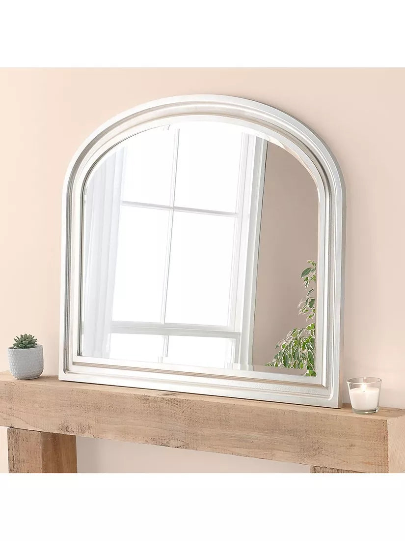 Yearn Vogue Overmantel Wood Frame Bevelled Edge Wall Mirror, 83 x 105cm