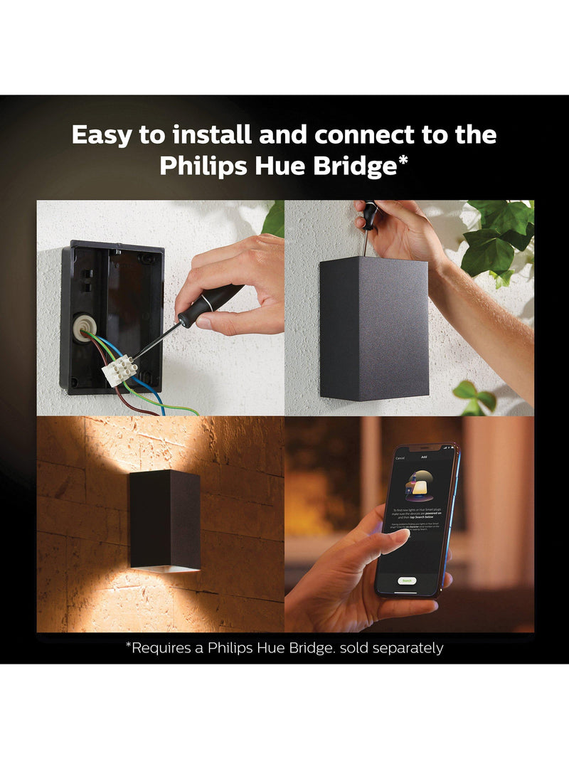 Philips Hue Resonate outdoor wall light black pack of 2, imported from the UK
