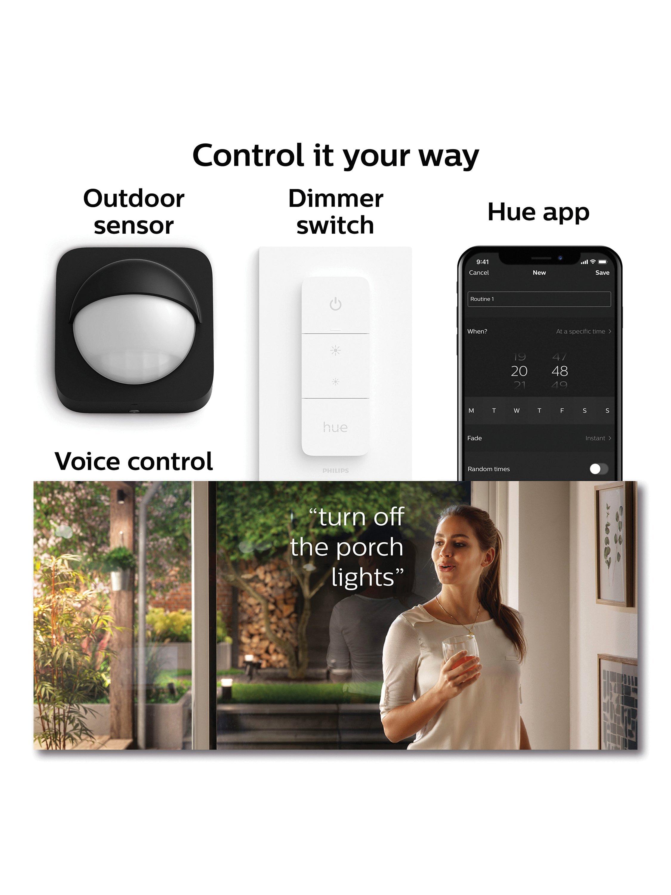 Philips Hue Resonate outdoor wall light black pack of 2, imported from the UK