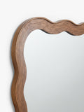 John Lewis wiggle wall mirror walnut finish 75x60cm, imported from the UK