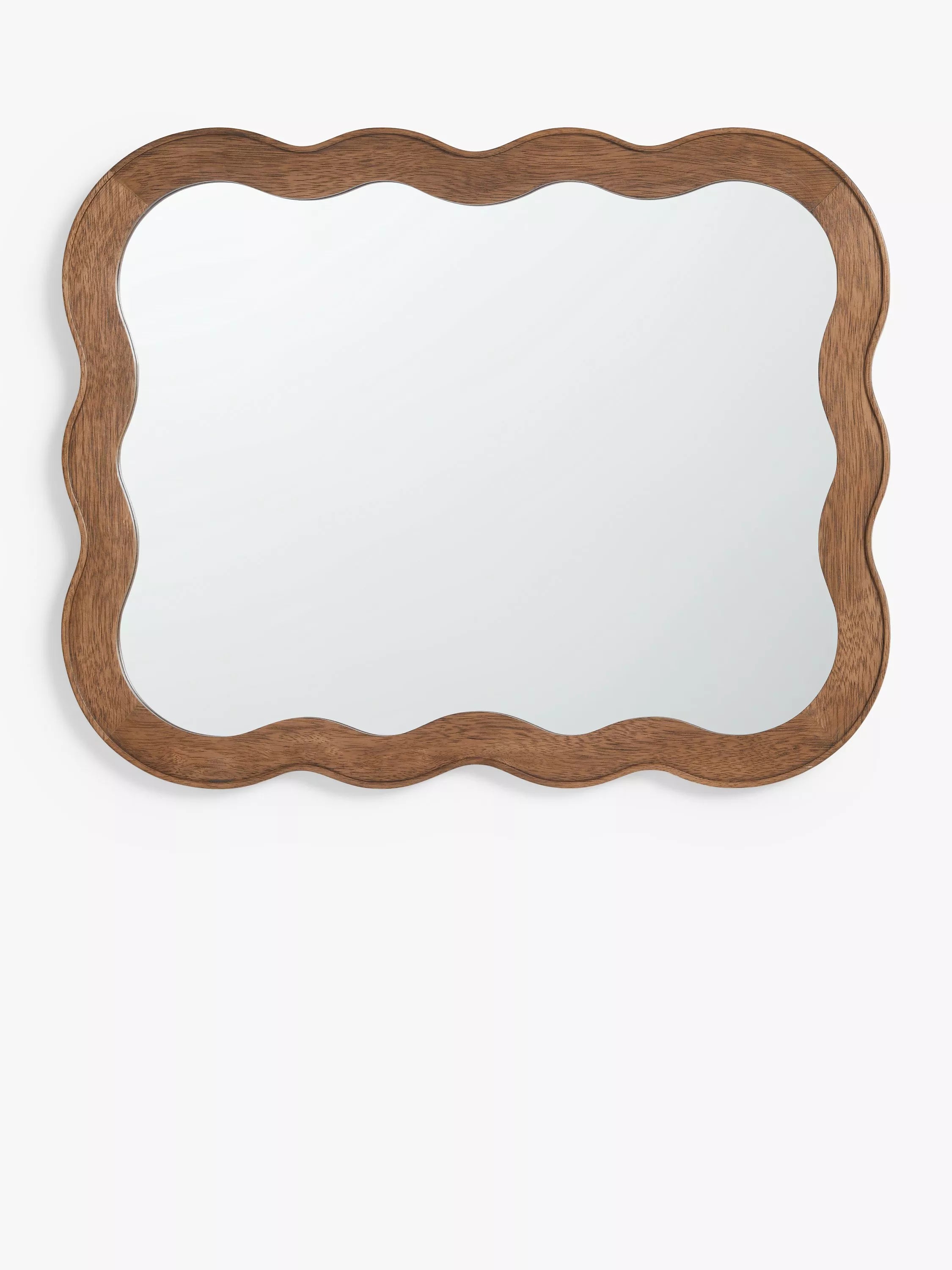 John Lewis wiggle wall mirror walnut finish 75x60cm, imported from the UK