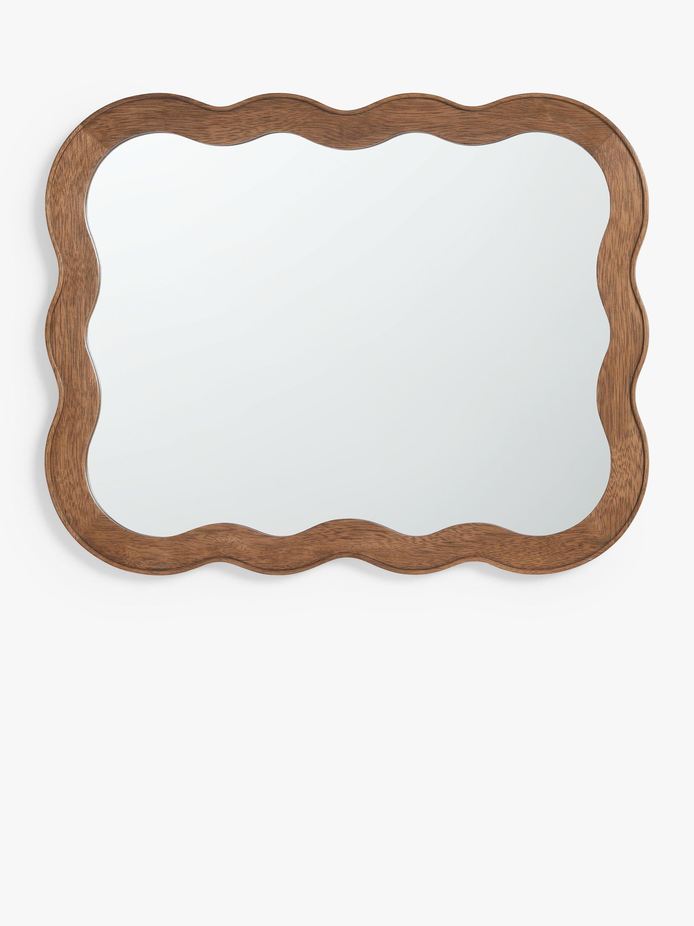 John Lewis wiggle wall mirror walnut finish 75x60cm, imported from the UK
