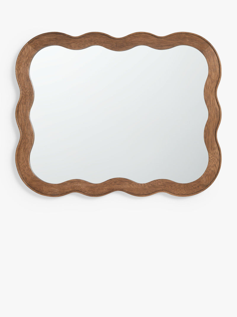 John Lewis wiggle wall mirror walnut finish 75x60cm, imported from the UK