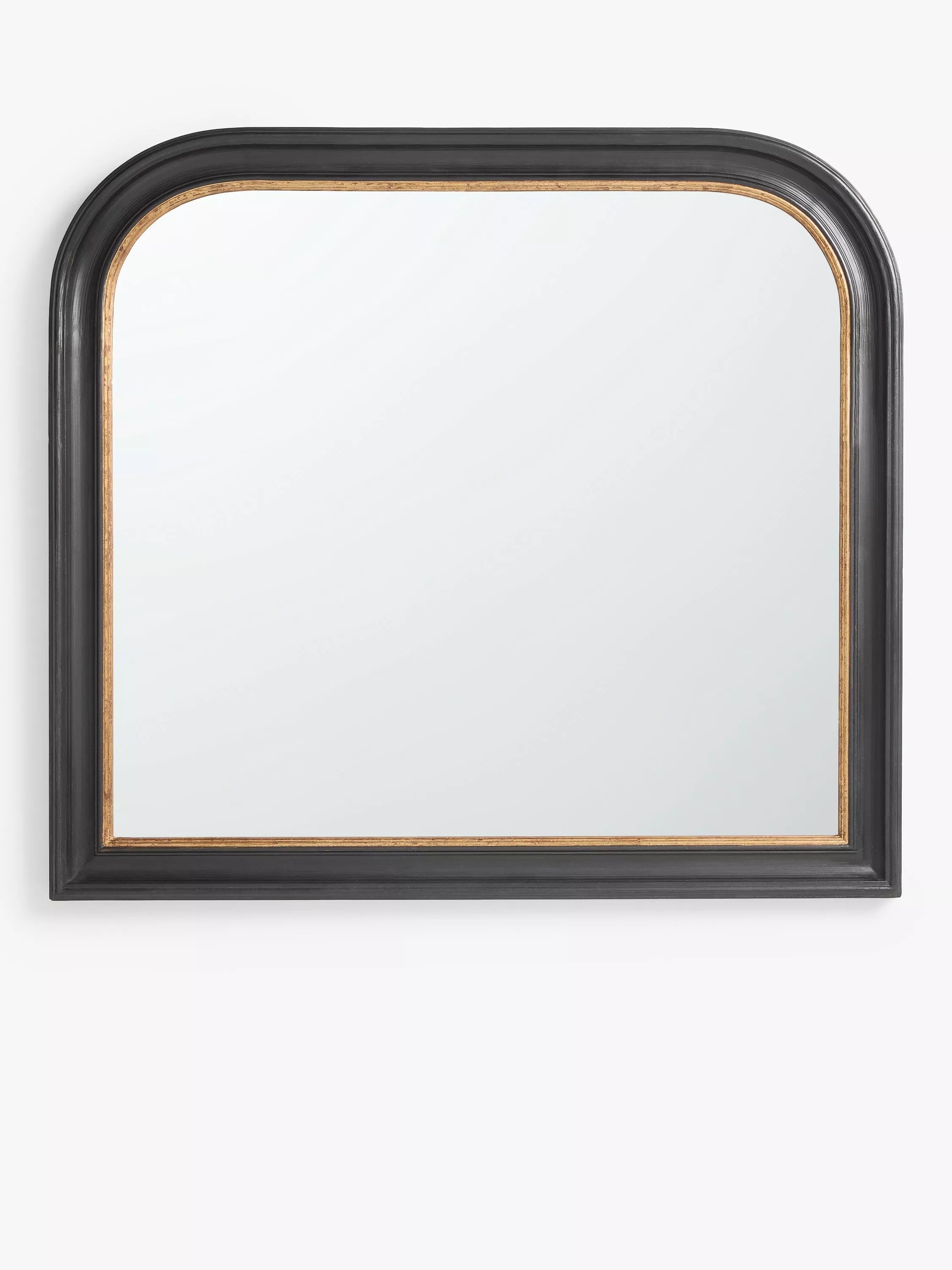 John Lewis Georgian overmantel mirror black and gold 95x105cm - British product