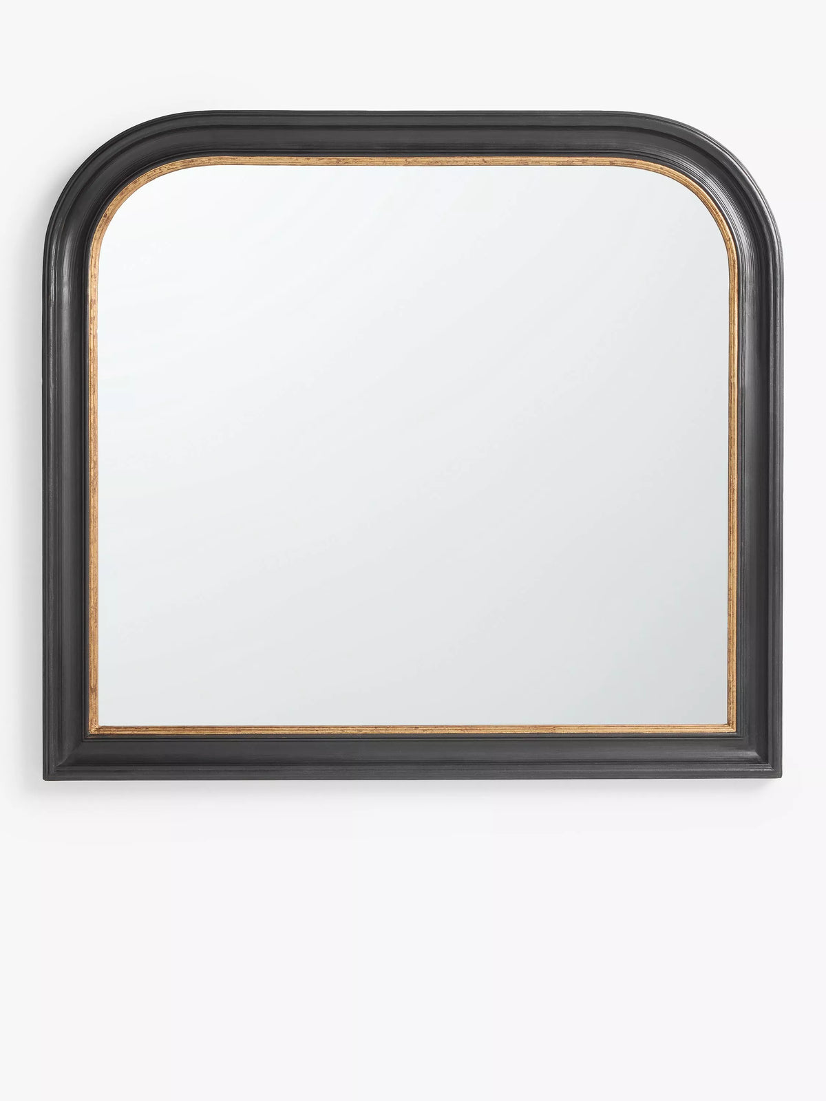 John Lewis Georgian overmantel mirror black and gold 95x105cm - British product