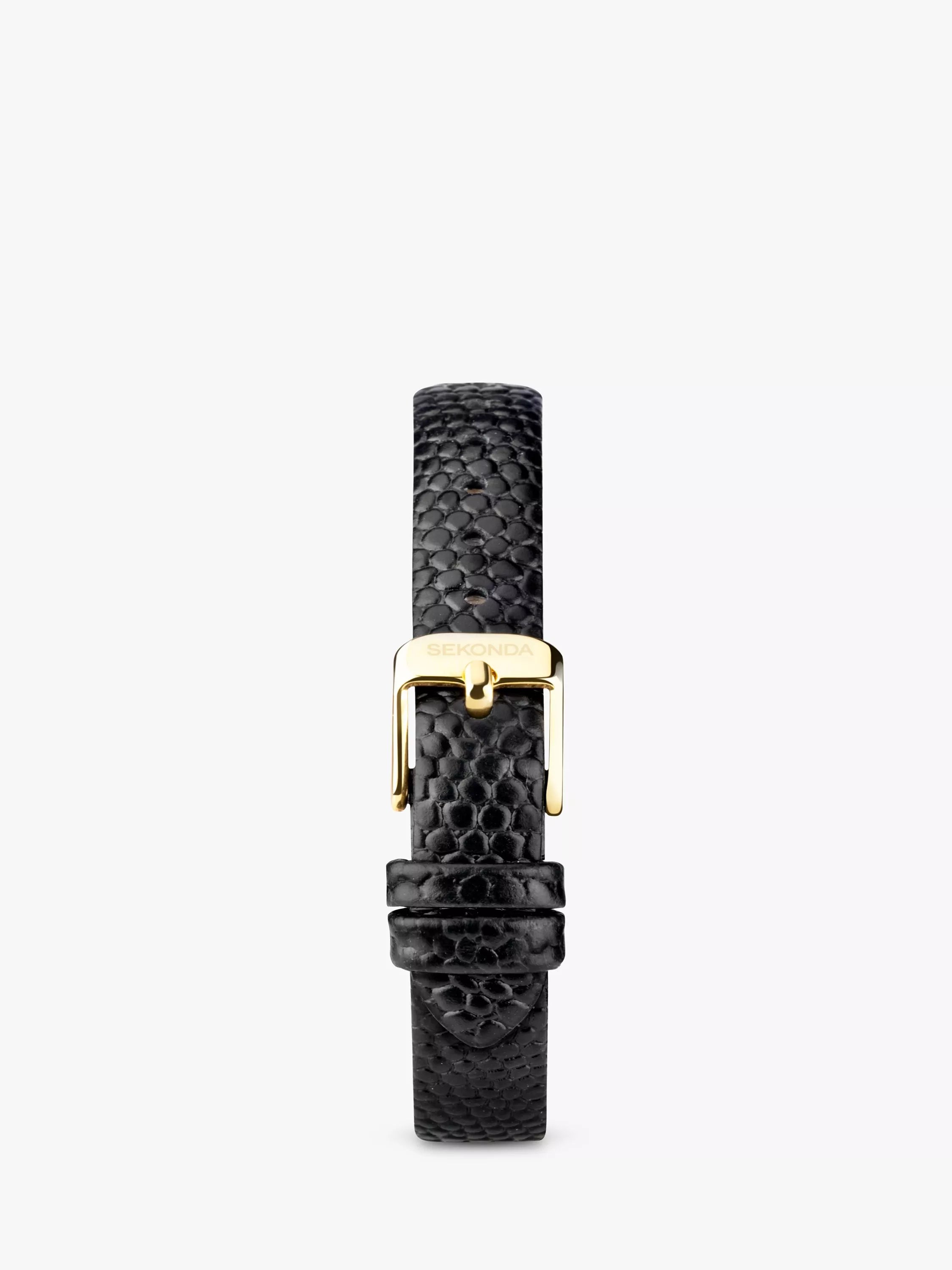 Sekonda women's square watch black leather strap 20mm - British product