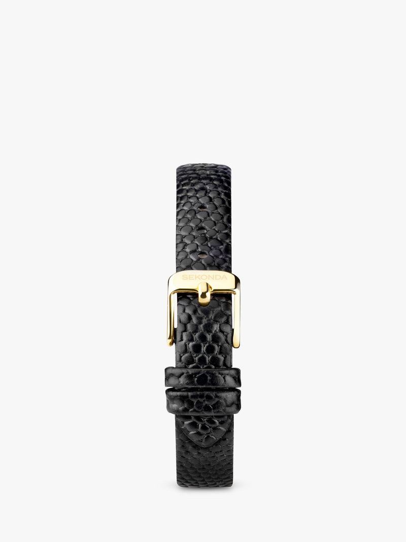 Sekonda women's square watch black leather strap 20mm - British product