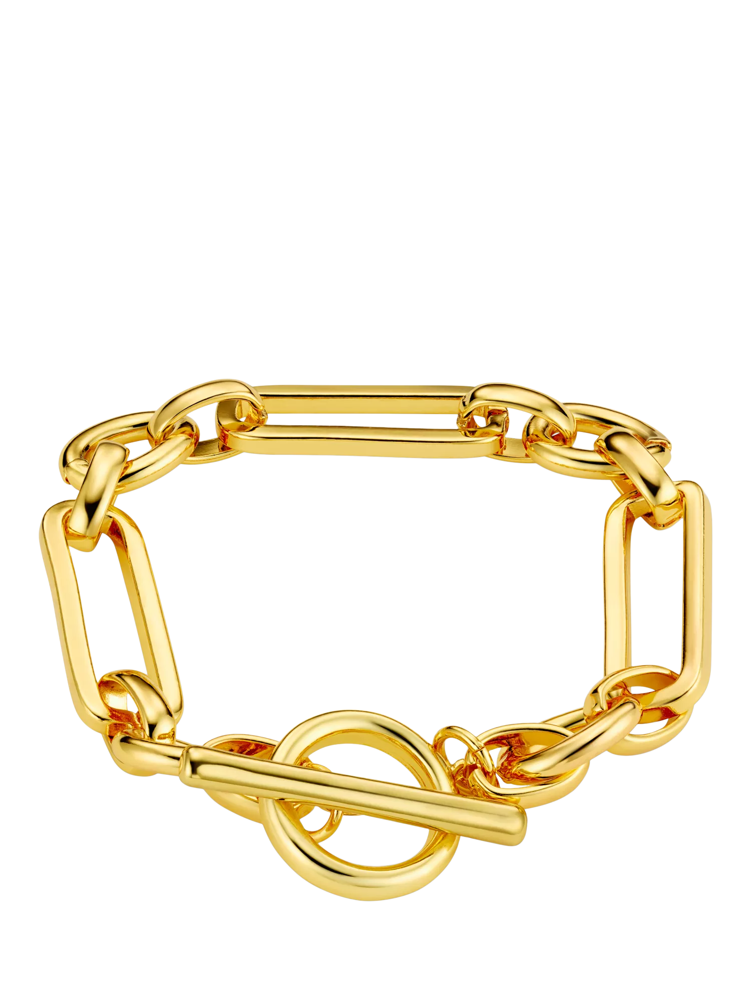 Orelia rectangular link T-bar bracelet pale gold 16cm (British brand)