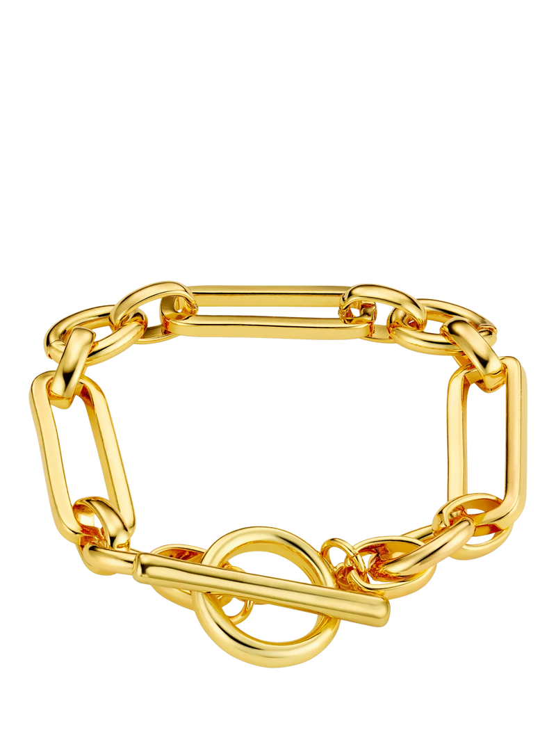 Orelia rectangular link T-bar bracelet pale gold 16cm (British brand)