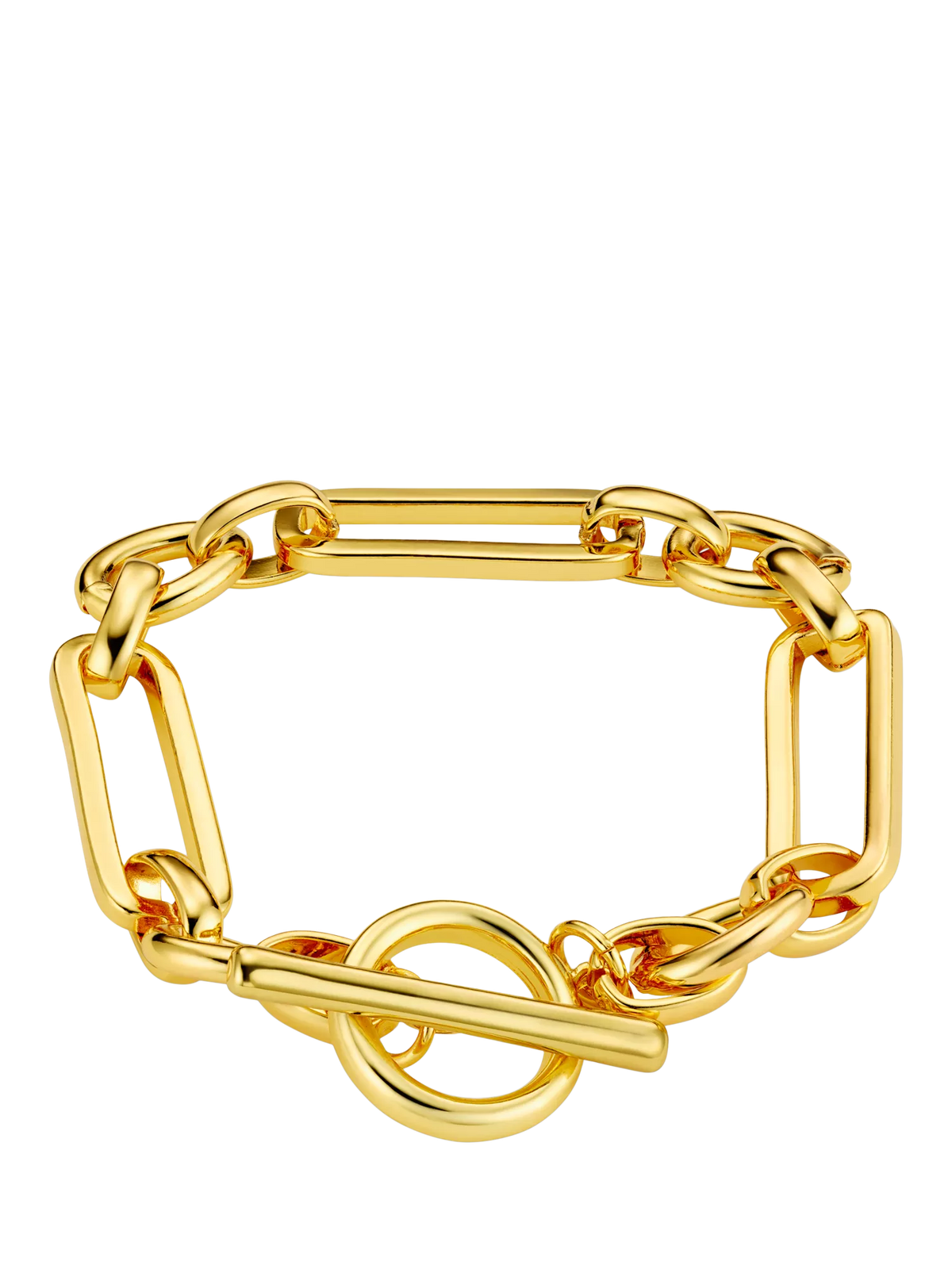 Orelia rectangular link T-bar bracelet pale gold 16cm (British brand)